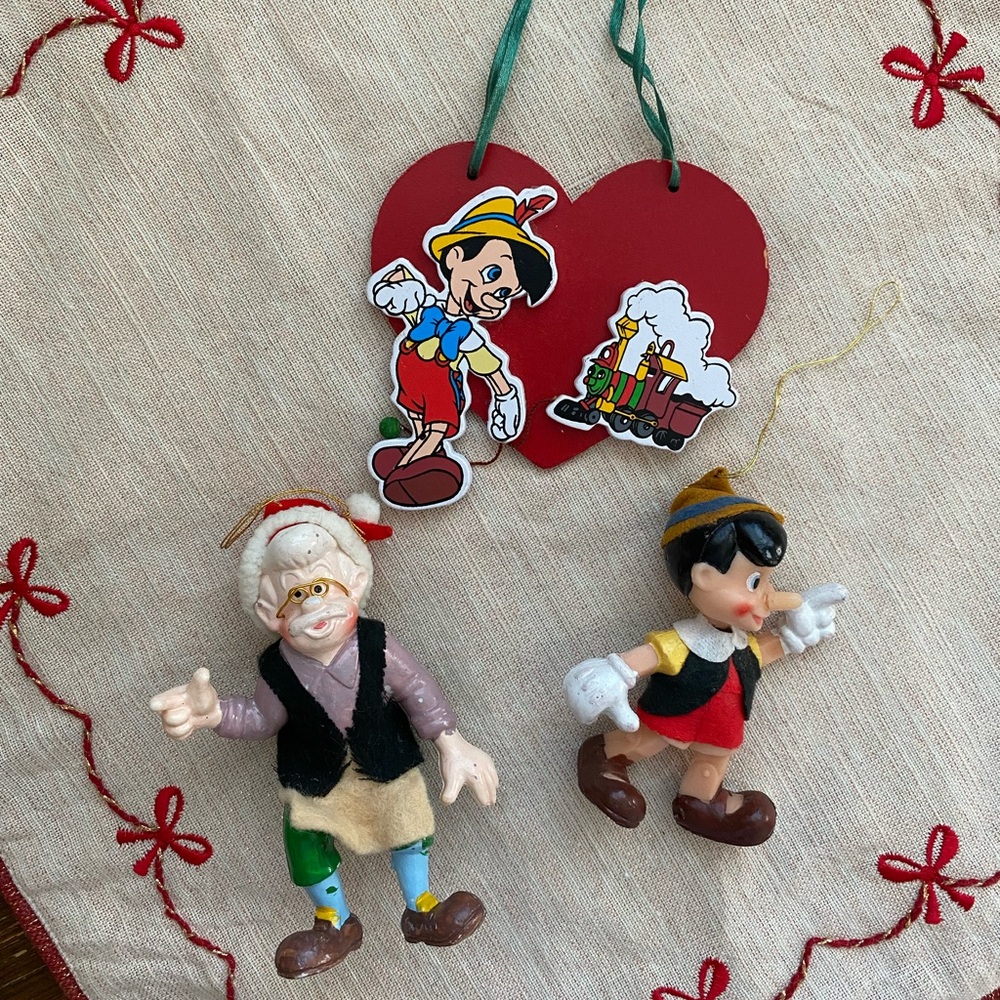Vintage Disney Pinocchio Christmas Ornaments
